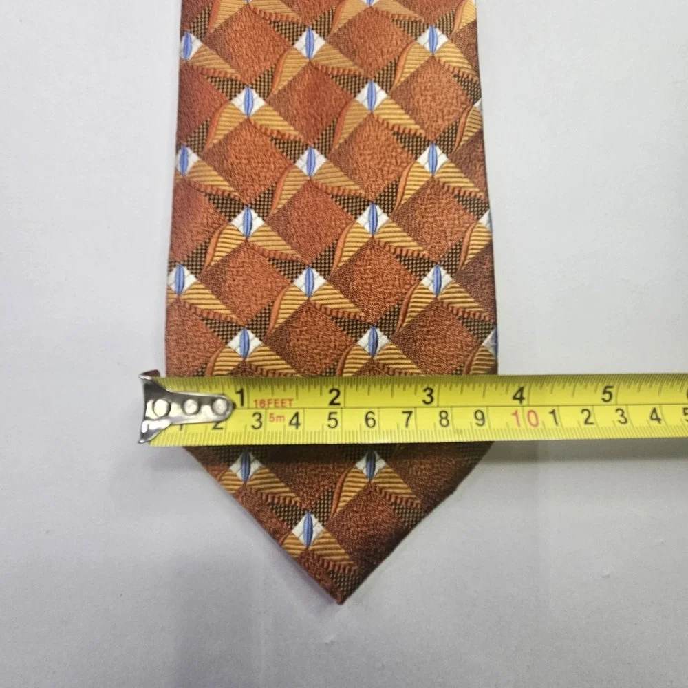 Jos. A. Bank Signature Collection Men's Silk Tie Copper Geometric Made in Italy